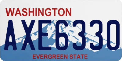 WA license plate AXE6330