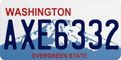 WA license plate AXE6332