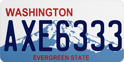 WA license plate AXE6333