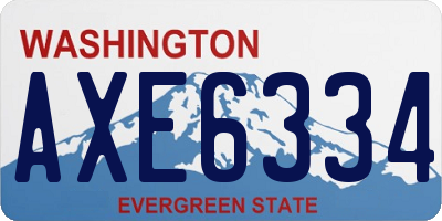 WA license plate AXE6334