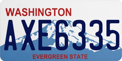WA license plate AXE6335