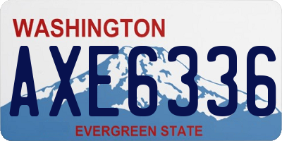 WA license plate AXE6336