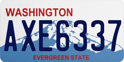WA license plate AXE6337