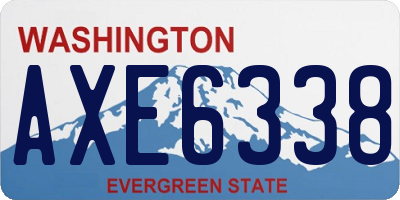 WA license plate AXE6338