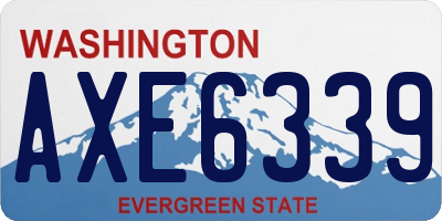 WA license plate AXE6339