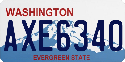 WA license plate AXE6340