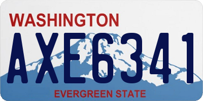 WA license plate AXE6341