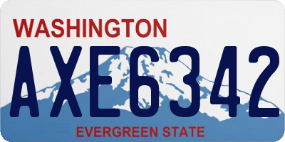 WA license plate AXE6342