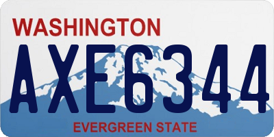 WA license plate AXE6344