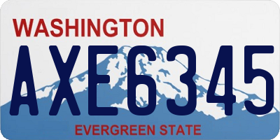 WA license plate AXE6345