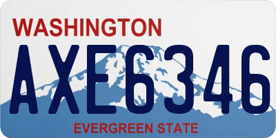 WA license plate AXE6346