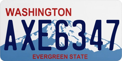 WA license plate AXE6347