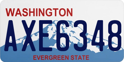WA license plate AXE6348