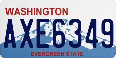 WA license plate AXE6349