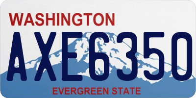 WA license plate AXE6350