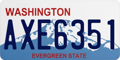 WA license plate AXE6351