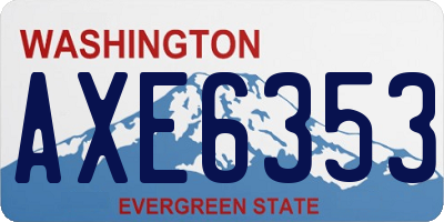 WA license plate AXE6353