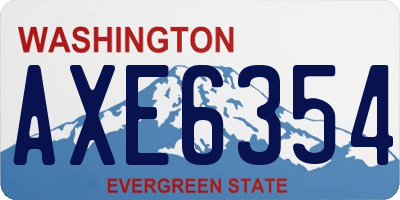 WA license plate AXE6354