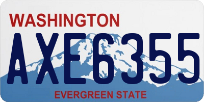 WA license plate AXE6355