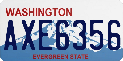 WA license plate AXE6356