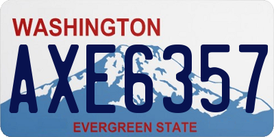 WA license plate AXE6357