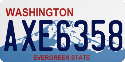 WA license plate AXE6358
