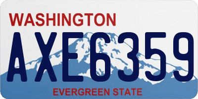 WA license plate AXE6359
