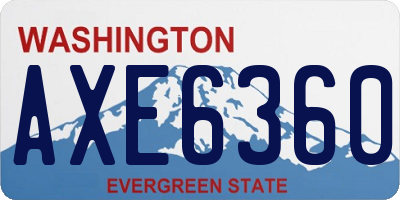WA license plate AXE6360