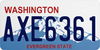 WA license plate AXE6361