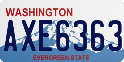 WA license plate AXE6363
