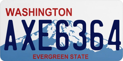 WA license plate AXE6364