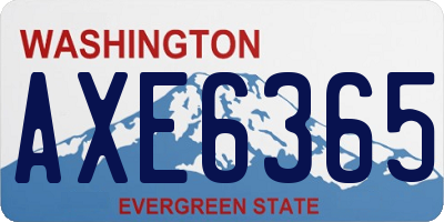 WA license plate AXE6365
