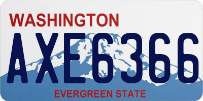 WA license plate AXE6366