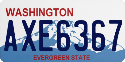 WA license plate AXE6367