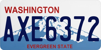 WA license plate AXE6372