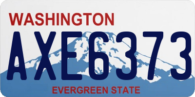 WA license plate AXE6373
