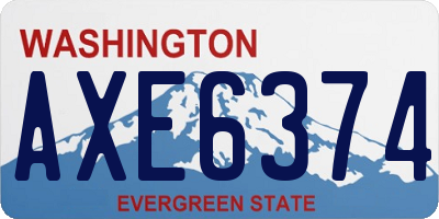 WA license plate AXE6374