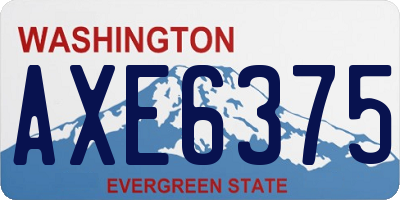 WA license plate AXE6375