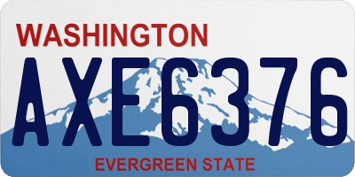 WA license plate AXE6376