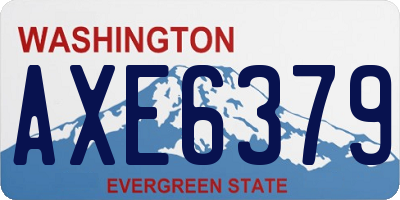 WA license plate AXE6379