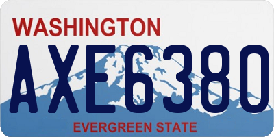 WA license plate AXE6380