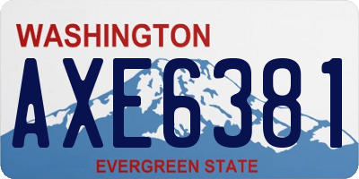 WA license plate AXE6381