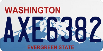 WA license plate AXE6382