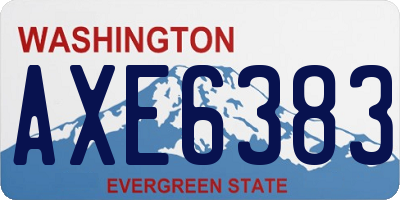 WA license plate AXE6383