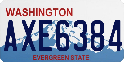WA license plate AXE6384