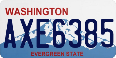 WA license plate AXE6385