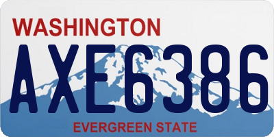 WA license plate AXE6386