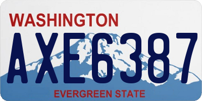 WA license plate AXE6387