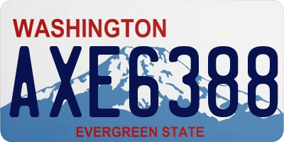 WA license plate AXE6388
