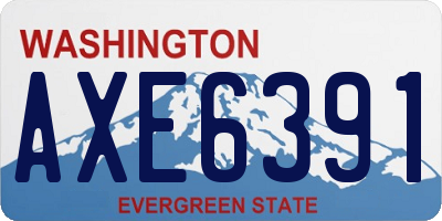 WA license plate AXE6391